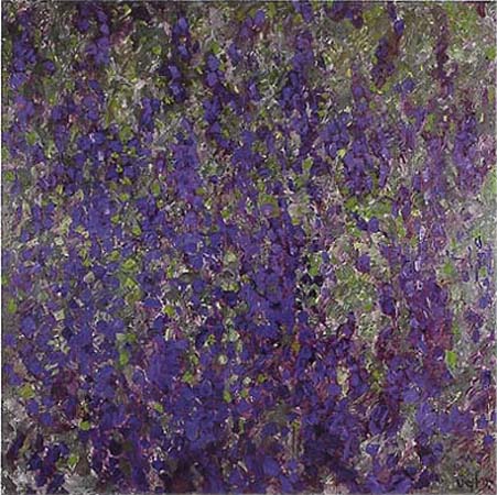 1997 Blauwe lupines, olieverf op linnen, 150x 150 cm