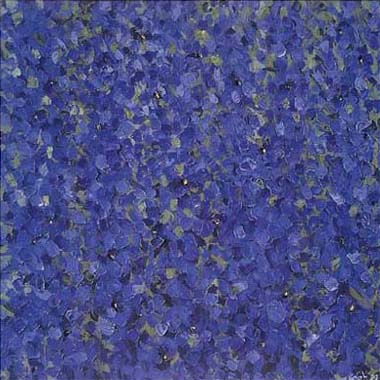  Delphinium 'Volkenfrieden II' olieverf op linnen, 150x150cm, 1999