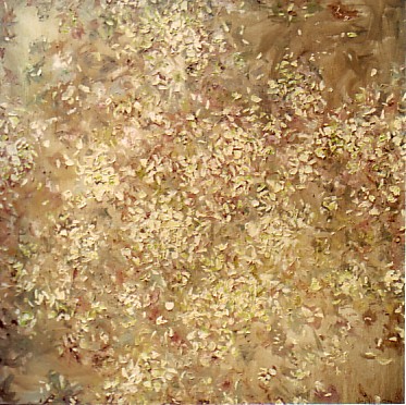 Meidoorn, bloeiend , blond ,olieverf op linnen, 150x150cm ,2004