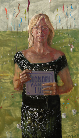 Loes Mnninghoff, olieverf op linnen, 110x65 cm, 2008<br>Fotografie: Amsterdams Historisch Museum, Monique Vermeulen